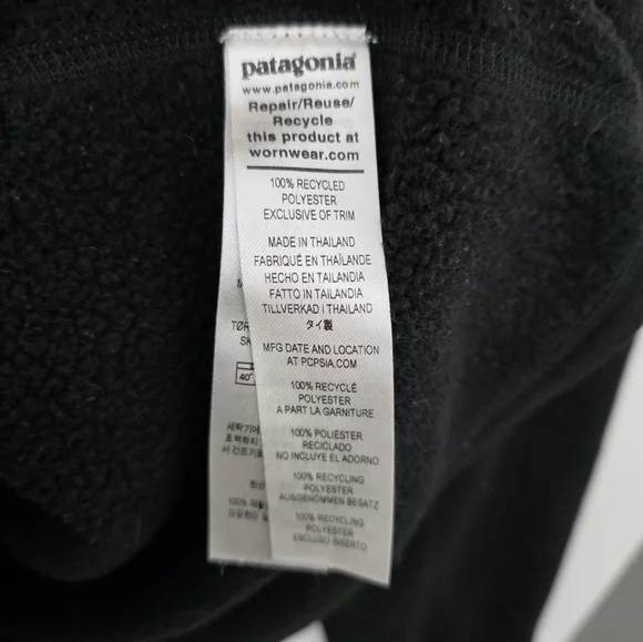 Women's Patagonia Better Sweater Black Fleece Jacket Medium Outdoors - Picture 6 of 7
